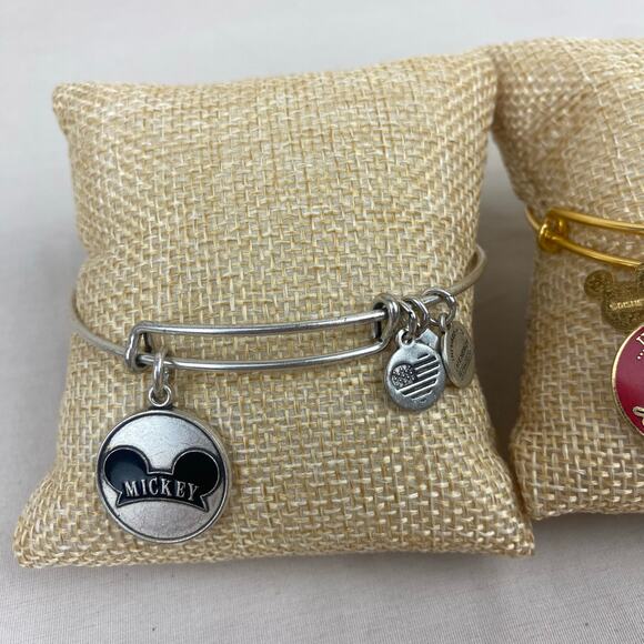 Alex and Ani Disney Parks Mickey Mouse Silver and Gold Toned Bracelet Lot - Picture 7 of 8